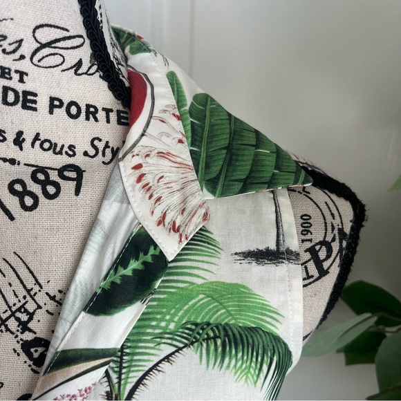 Vilagallo Jungle Tropical Print Sleeveless Dress White US Sz 4 - Picture 2 of 16